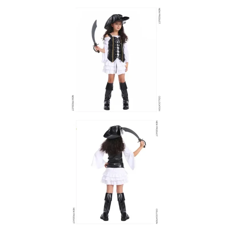 Children girl pirate costume performance halloween party costume