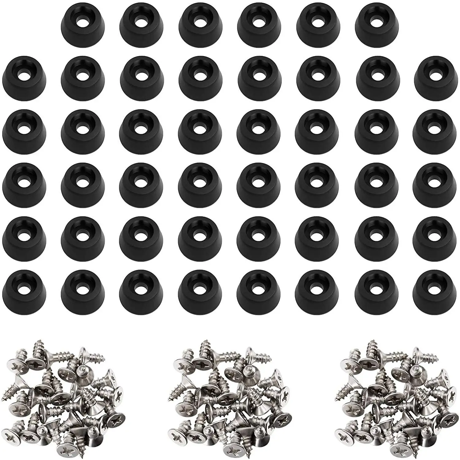 

120 Pcs Soft Cutting Board Rubber Feet with Stainless Steel Screws 0.28 x 0.59 for Furniture, Electronics and Appliances