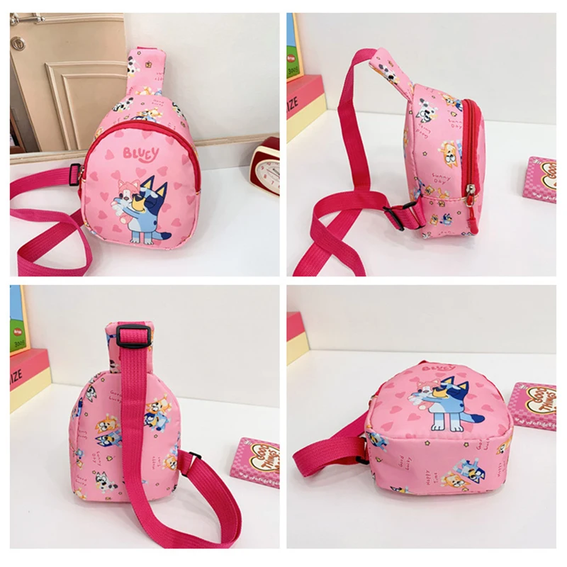 Bluey And Bingo Anime Figure Printing Cartoon Mnin Backpack Children A Shoulder Bag Messenger Bag Birthday Gift 6
