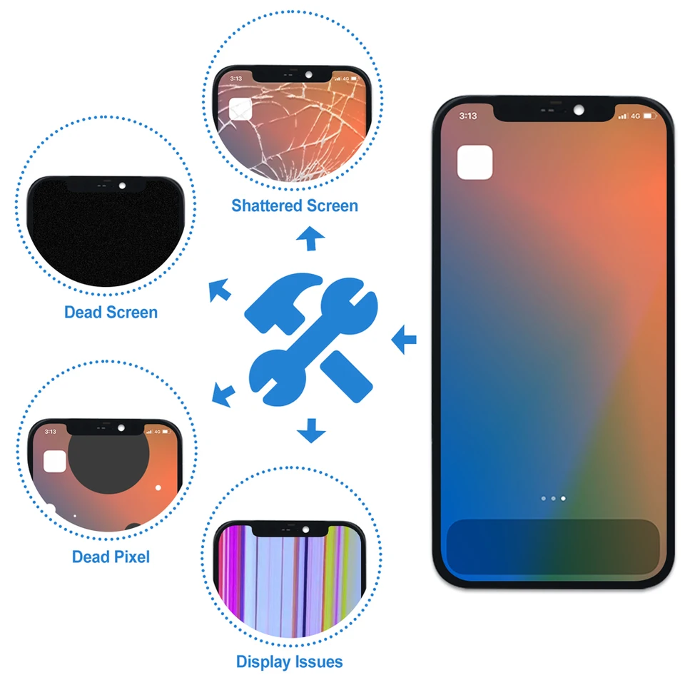 IPhone 12 Pro,a2407,a2341,a2406,a2408用の交換用LCDタッチ