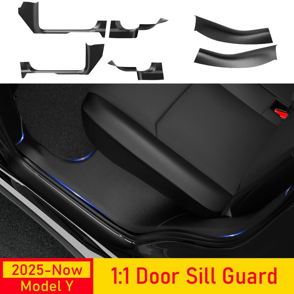 Door Sill Guards Front Rear For Tesla Model Y Juniper 2025 Panel Protector Cover Anti-Kick Mats Anti Dirty Pedal Pad Accessories
