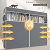 Clothes Rack with Cover, Metal Heavy Duty Clothing Rack for Hanging Clothes, Adjustable Wardrobe Closet Loads 1100 LBS 5
