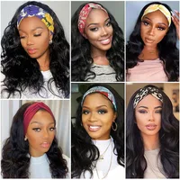 Perruque de cheveux humains Remy Body Wave, perruque de cheveux humains faite à la Machine, prête à porter, bandeau Body Wave pour femmes 5