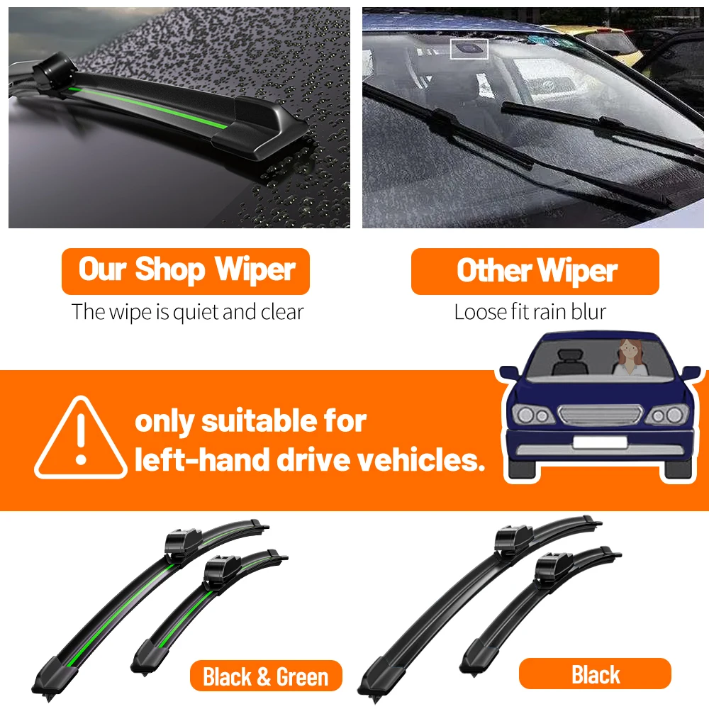Wiper Front Wiper Blades For Audi Q3 MK1 2011 2012 2013 2014 2015 2016 2017 Windshield Windscreen Window 24"+20" Accessories 2