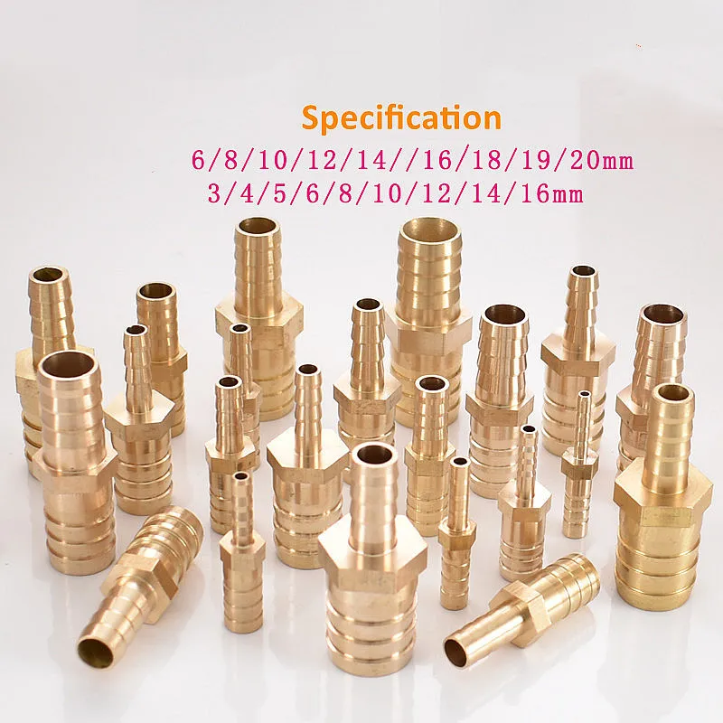 Brass 2 Way Reducing Straight Hose Barb Barbed Pipe Fitting Reducer Copper Coupler Connector Adapter 4 19 6mm-3mm 8mm-10mm 1pcs pipe fitting,water pipe fitting,hose pipe fitting