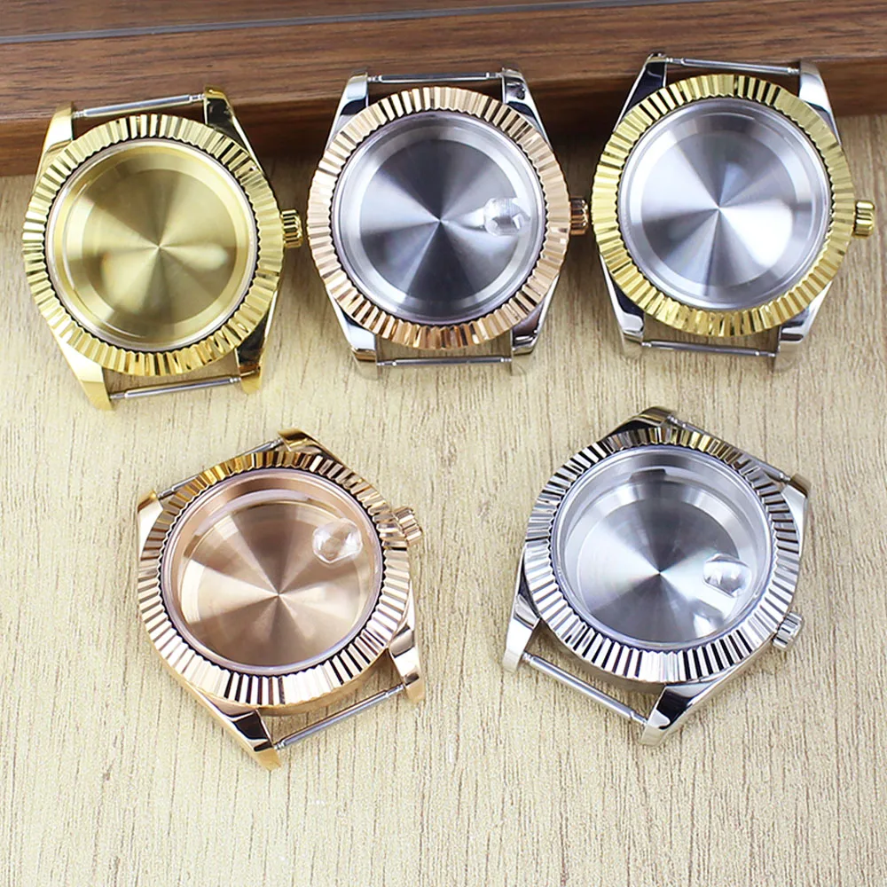 Fashion Round Edge Watch Case with Sapphire Glass - Waterproof, 36mm/39mm, 28.5mm Dial Compatibility