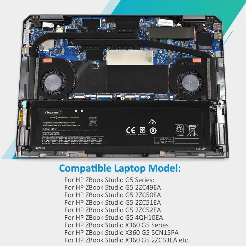 Bateria Kingsener para hp Elitebook Zg06xl Série g1 1050 Zbook Studio X360 Série g5 Hstnn-ib8h Hsn-q11c 8310mah - Imagem 2