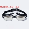 Men Women Myopia Swim Goggles Adults Professional Waterproof Plating Anti Fog UV Swimming Pool Optical Glasses Earplugs Eyewear 1