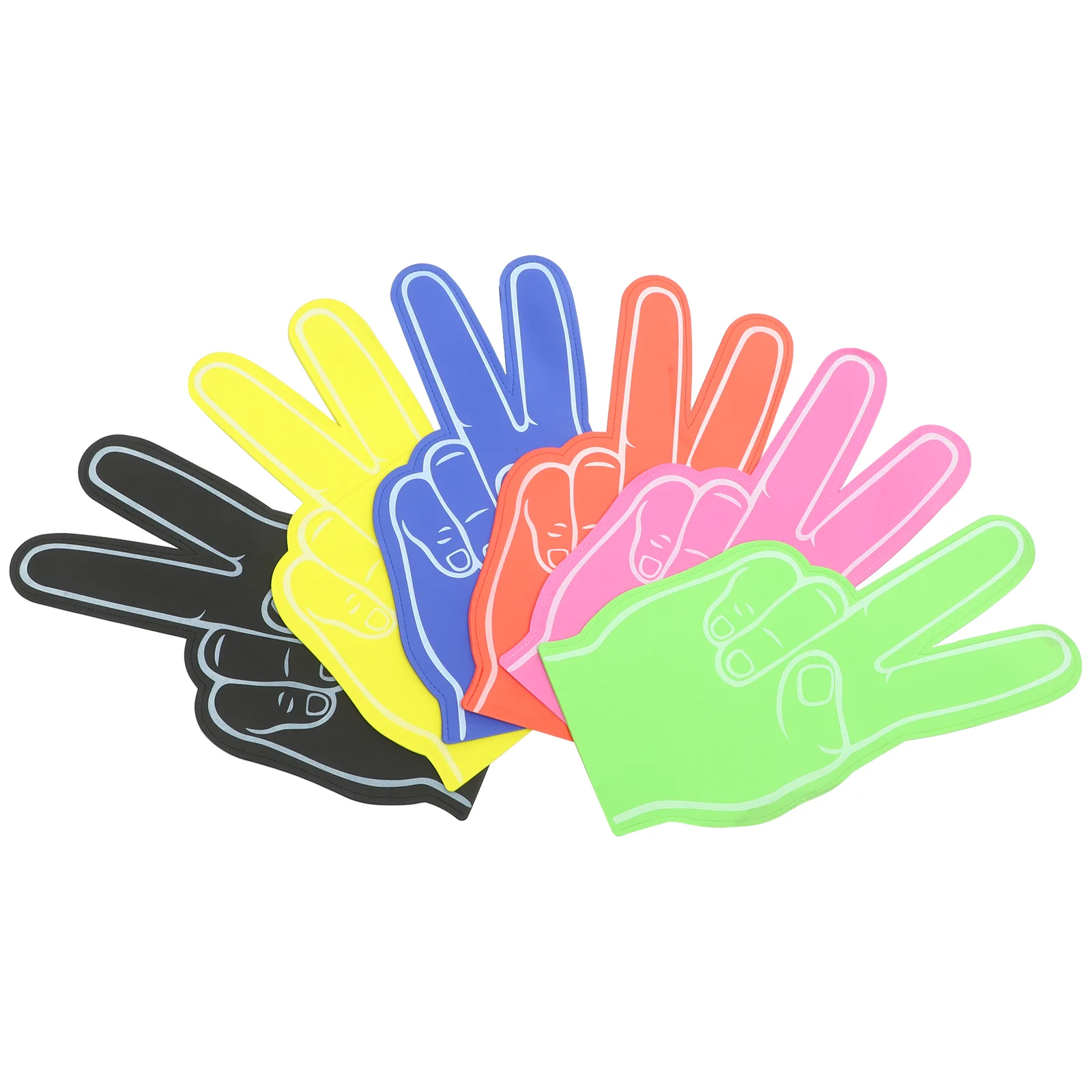 6Pcs Sports Cheering Foam Hands Football Party Favors Novelty Foam Fingers Sports Event Cheer Props led glow sticks colorful rgb fluorescent luminous foam stick cheer tube glowing light for wedding birthday party props wholesale