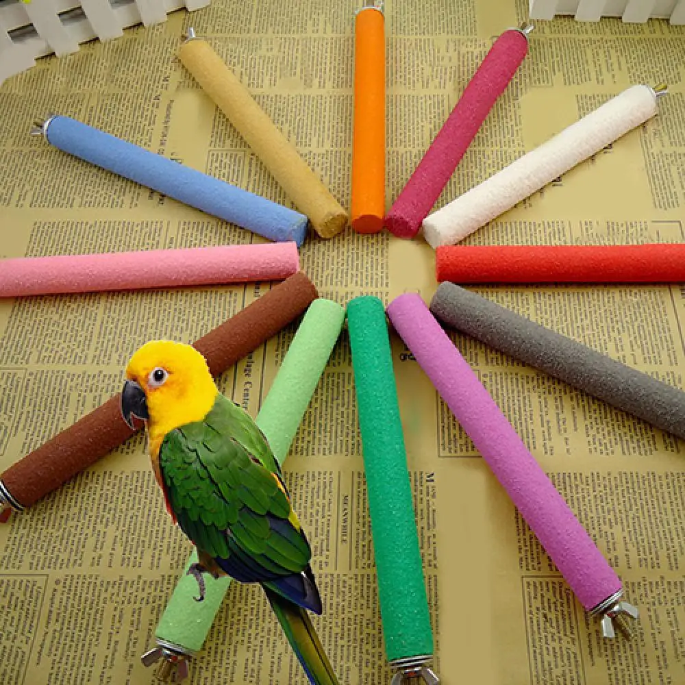 Bird Toy Parrot Toy Bird Perch Stand Toy Wood Bird Toy Parrot Cage Paw Grinding Perch