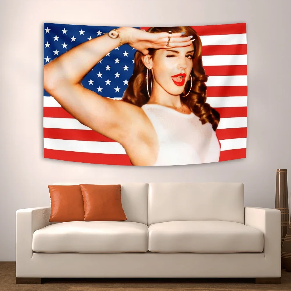 Lana Del Rey Flag Tapestry Religious Tapestry Wall Decoration Aesthetic Room Art Deco Tapestry Dormitory