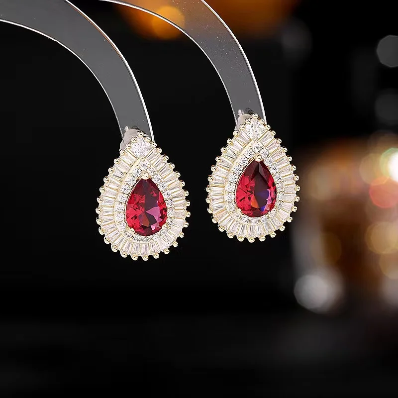 

Серьги-гвоздики EYEY с фианитами женские, Изящные Ювелирные украшения для коктейвечерние с серебряным покрытием