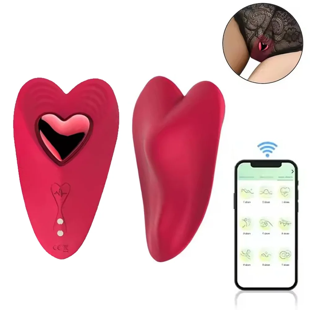 APP Bluetooth Control Heart-shaped Magnetic Wear Vibrator for Women Clitoris Stimulator Vaginal Masturbation Couples Sex Toys