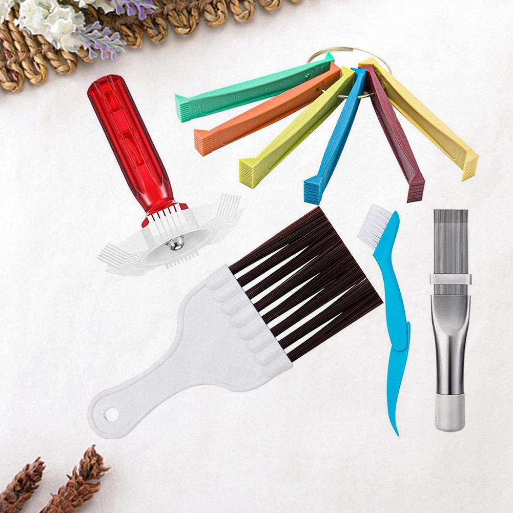 Univers Air Conditioning Fin Comb Plastic/Stainless Steel Condenser Radiator Fin Brush Fin Comb Kits Repair Cleaning Tools