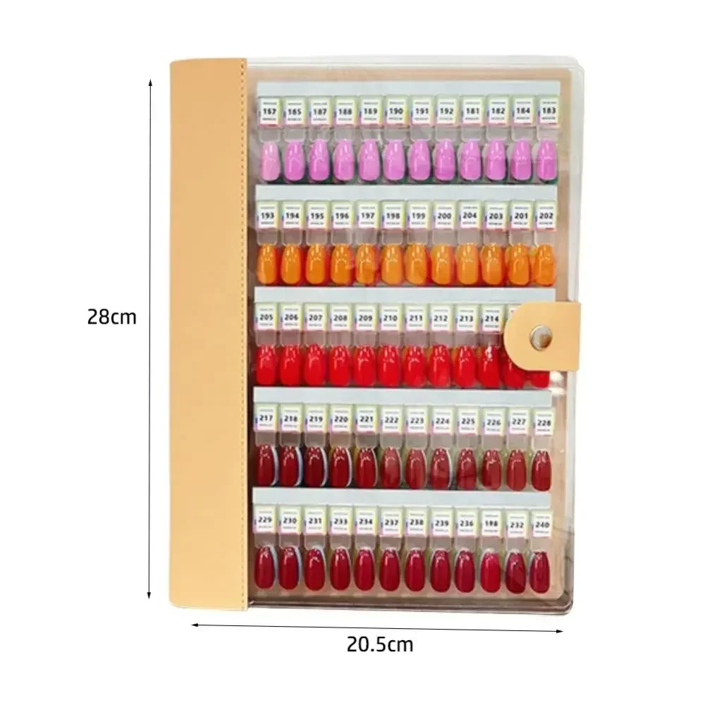 Magnetic Nail Swatches Book No Pattern 120 Color Nail Sample Display Book With Digital Label Removable Nail Color Display Book