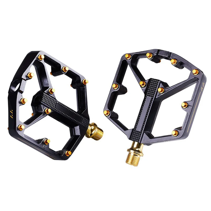 Pedali per bicicletta dorati Pedali per bici da strada antiscivolo in alluminio Perrin leggero con superficie larga Pedali per mountain bike - immagine 6