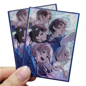 60PCS HOLO Anime Card Sleeves 67x92mm Board Game Cards Protector Card Shield Double Card Cover for PTCG/PKM/MGT WS Trading Cards