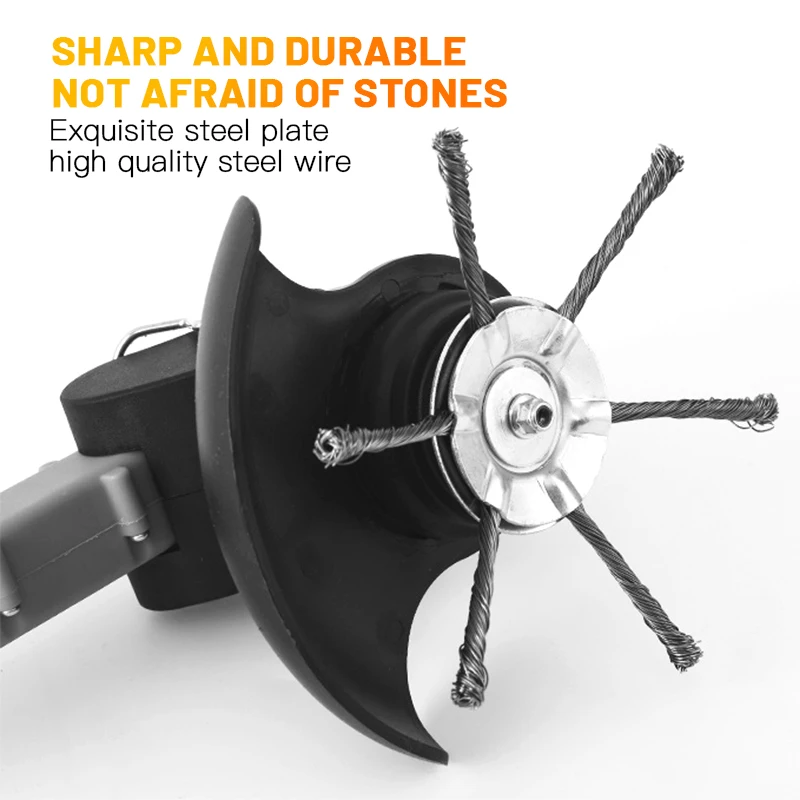 Steel Wire Grass Trimmer Head 6'' Universal Fit Electric Lawnmower Brushcutter 1/2PC grass trimmer head grass trimmer brush cutter accessories mower accessories