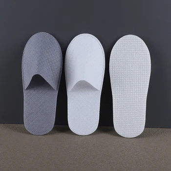 10 Pairs Lot Hotel Slippers Men Womens Top Quality Velvet Travel Disposable Cotton Home Hospitality Shoes Cheap SPA Guest Slides 1