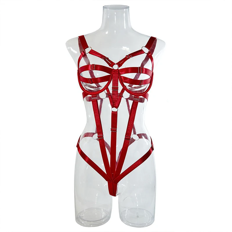 

Erotic Clothing Pornographic Sexy Bodysuit Cutout Bandage Bondage Sexy Body Sexy Girl Open crotch and chest Passionate Night