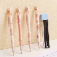 0.5mm Honey Peach Cute Press Automatic Mechanical Pencil School Office Supplies Student Stationery Gift Refill