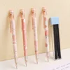 0.5mm Honey Peach Cute Press Automatic Mechanical Pencil School Office Supplies Student Stationery Gift Refill 2