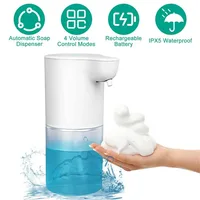 1pc 350/600ML Rechargeable Automatic Foam Soap Dispenser Touchless Handsfree Dispenser IPX5 Waterproof 4 Level Adjustable Volume 1