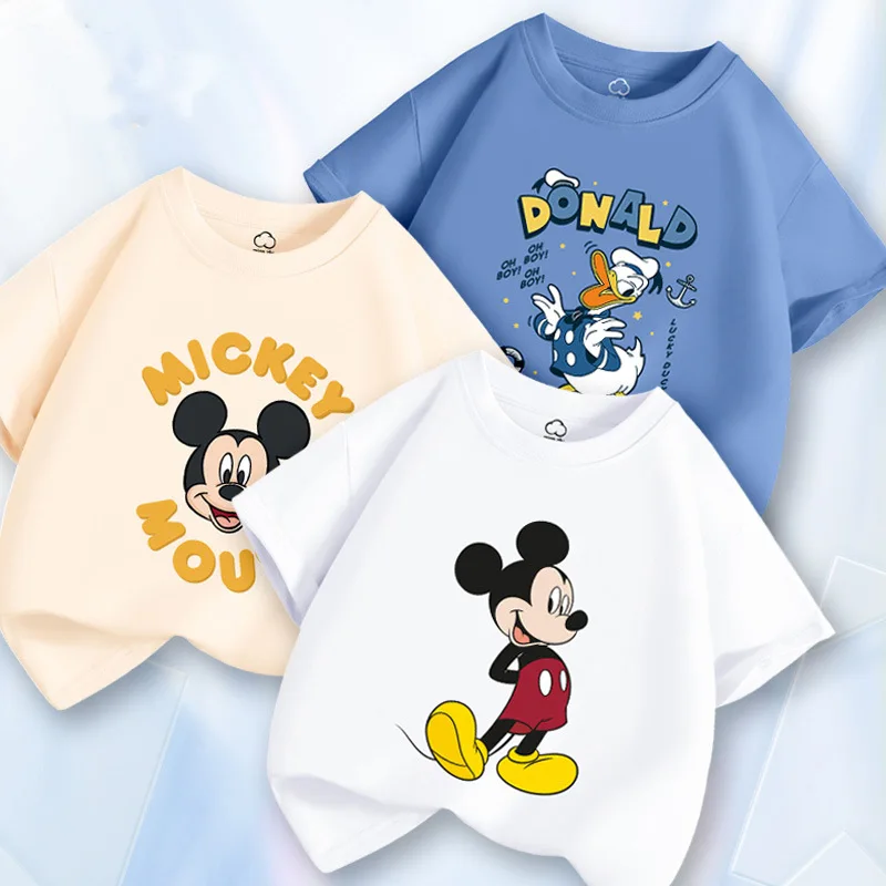 

Summer Minnie Minnie Letter Children T-shirt Baby Boys Girls Kawaii Disney Short Sleeve Anime Cartoons Casual Clothes Kids Tops