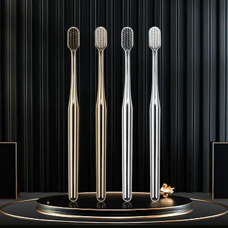 High-end Soft Toothbrush Men Women Adult Tooth Brush Gold Silver Dental Brushes Elegance Gentle Luxury Dedicated To Oral Health 2
