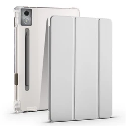 Enhanced Tablet Case with Pencil Holder and TPU Back Stand for Pad Pro 12.7 2025 (Gray)