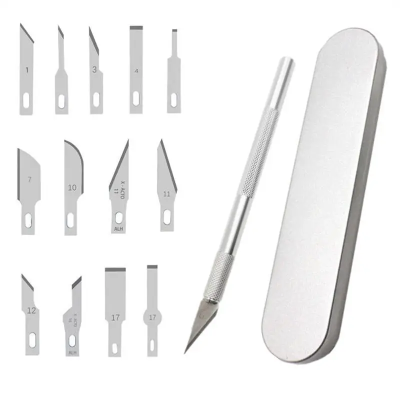 

20pcs Carving Metal Scalpel Knife Wood Paper Cutter Craft Pen Surgical Knives Blades Kit Engraving Cutting DIY Repair Tools