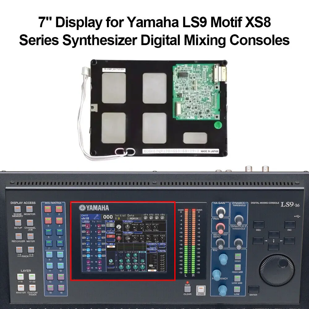 Display Da 7 "Per Console Di Missaggio Digitale Sintetizzatore Serie Yamaha Ls9 Motif Xs8