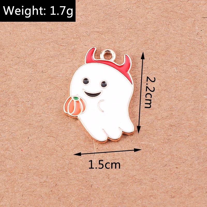 10 stücke Cartoon Halloween Bat Charms für Schmuck Machen Niedlichen Emaille Kuchen Charms Anhänger für DIY Ohrringe Halsketten Armbänder Geschenk – Detail 17