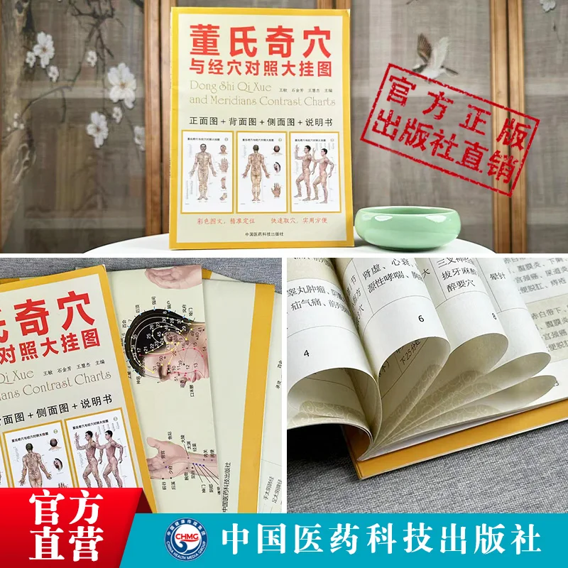 Dong'S Qi Acupoint And Meridian Comparison 3 Large Wall Charts, 570*830mm, Chinese Edition 2
