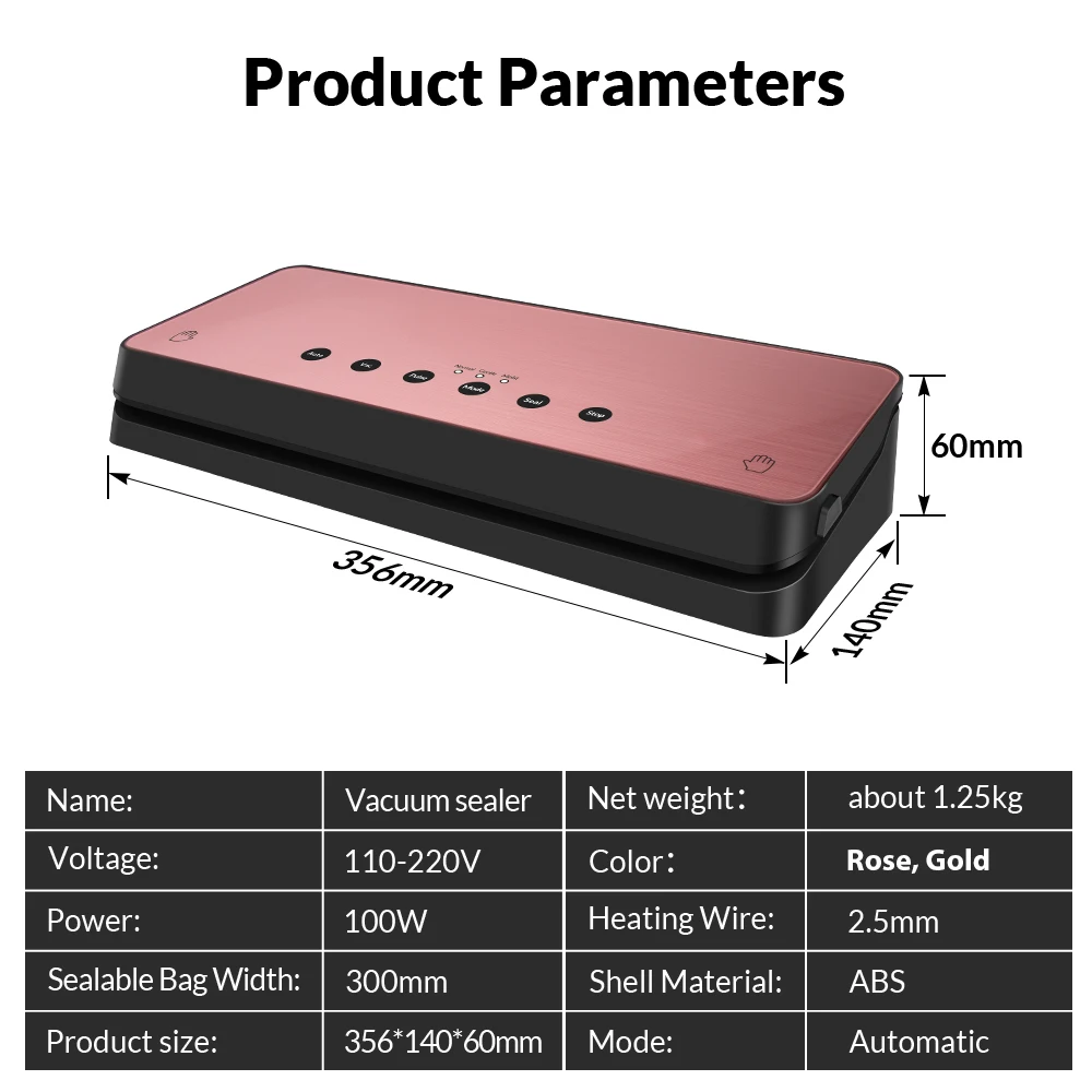 Best Vacuum sealer 70Kpa Sealing Machine Plastic Bags Sealer Vacuum Food Packer Degasser Vacuum Packaging Machine 6
