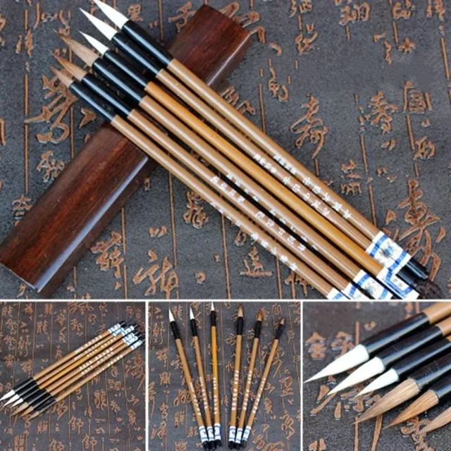 New 3Pcs/Set Traditional Chinese Bamboo Writing Brush Dip Pen Calligraphy Practice Penholder Painting School Supplies Stationery 5