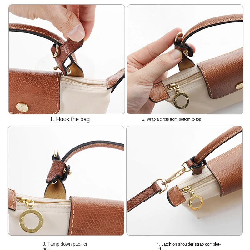 Genuine Leather Shoulder Strap for LONGCHAMP Mini Bag Adjustable Bag Straps Free Punching Modification Bag Belt 94-110cm