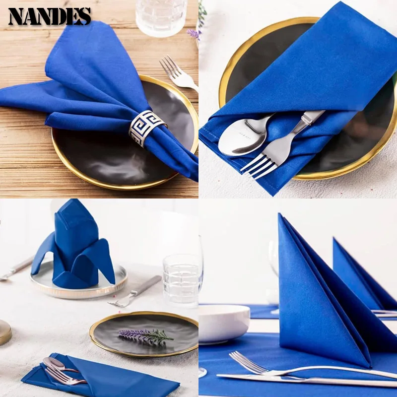 6pcs Satin Napkin 30cm*30cm Towel Satin Napkin Soft Table Napkins for Wedding Party Home Hotel Christmas decor Table Napkins