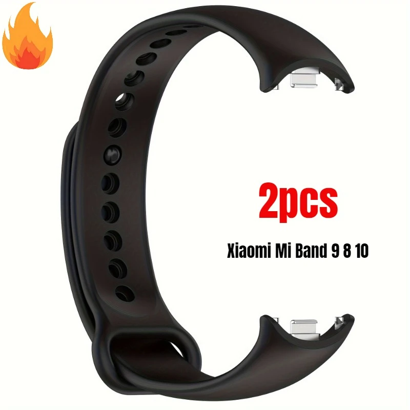 2 stücke Silikon Strap Für Xiaomi Mi Band 10 9 8 Sport Smart Uhr Handgelenk Armband Original Band 9 Band10 nfc Armband Zubehör
