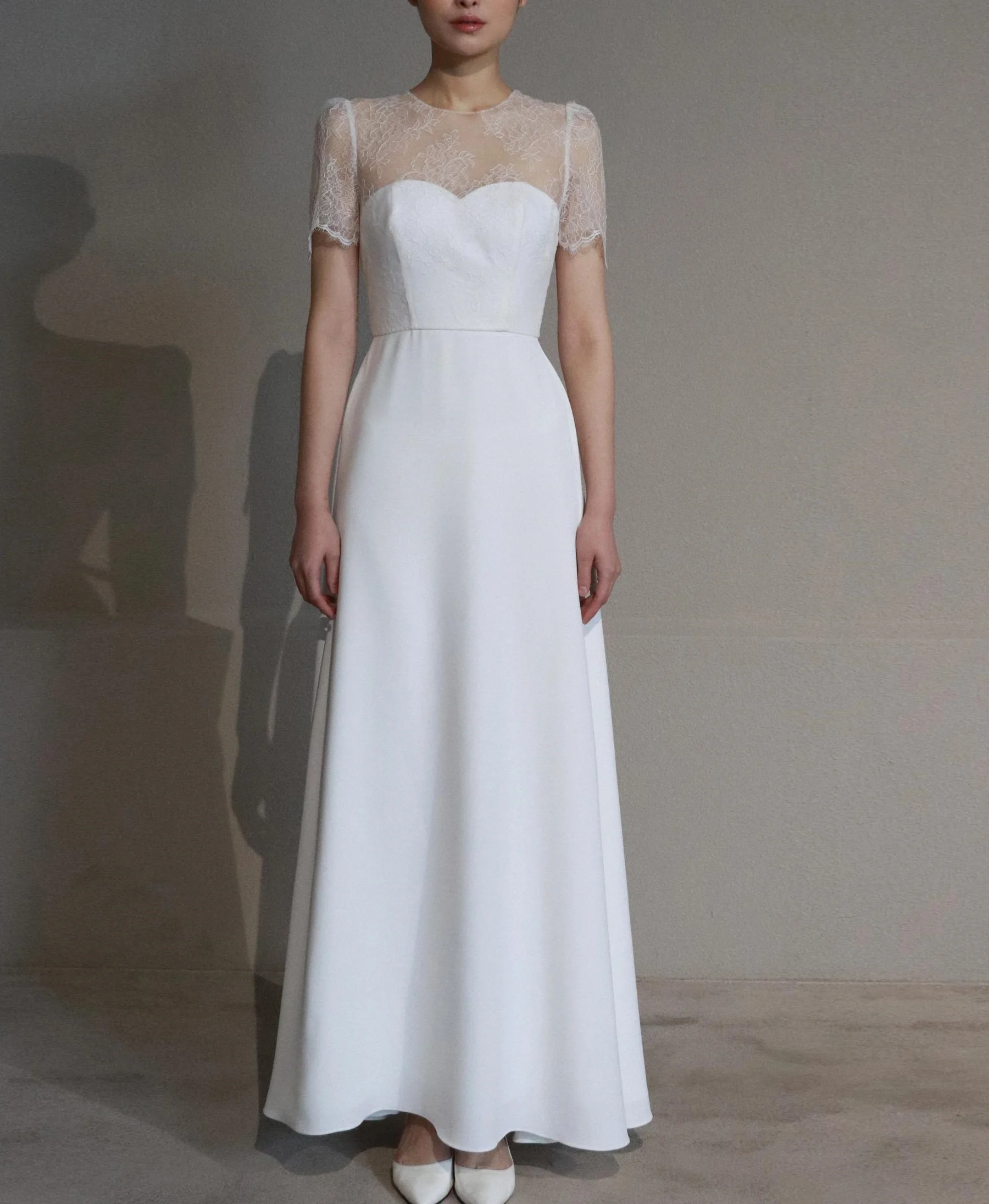

KOYOUN O Neck Simple Wedding Dresses Lace Bride Gowns Appliques A Line Korean Bride vestidos de novia 2024