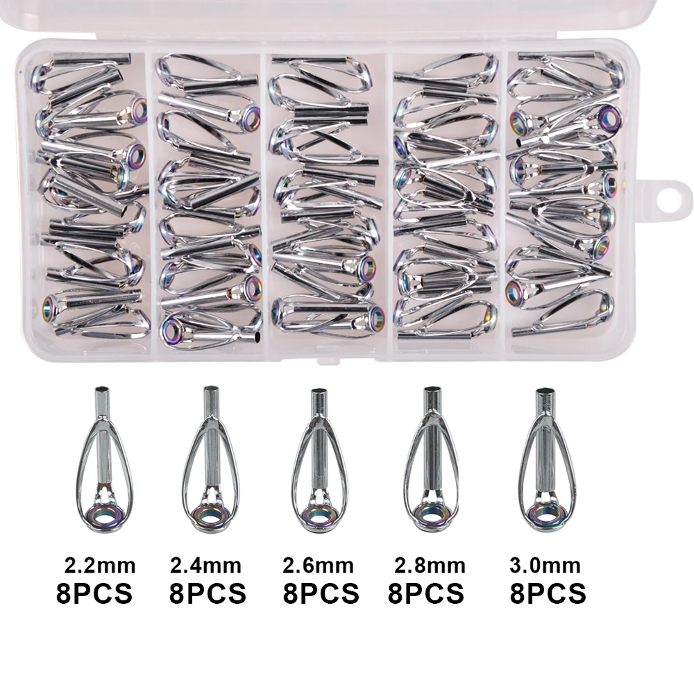 Angelrutenführungen Reparaturset für Angelrutenspitzen Angelruten-Ersatzset Keramikführungen und Spitzen Set mit Ösen für Angelruten – Detail 6