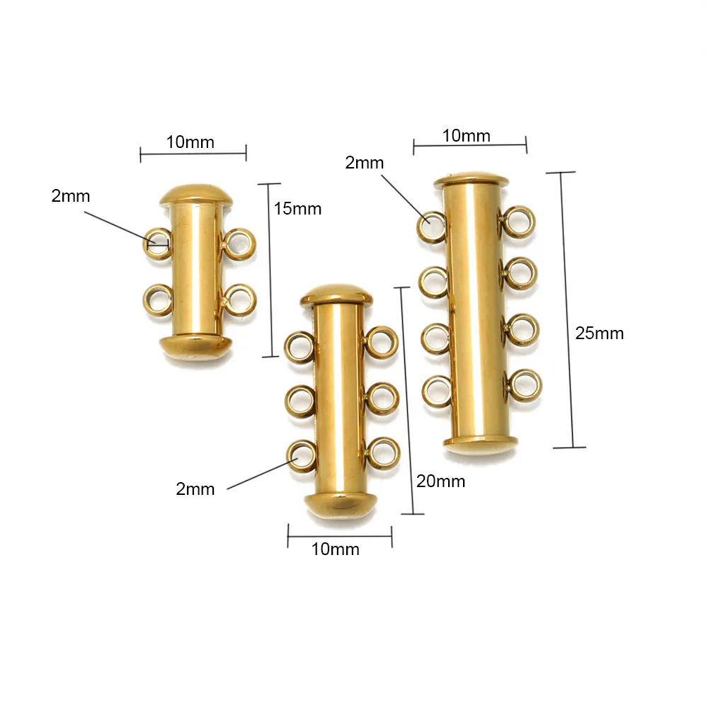 3Pcs Edelstahl Magnetic Slide Rohr Verschlüsse Halskette Armband Loops Connectors für DIY Schmuck Machen Lieferungen – Detail 4