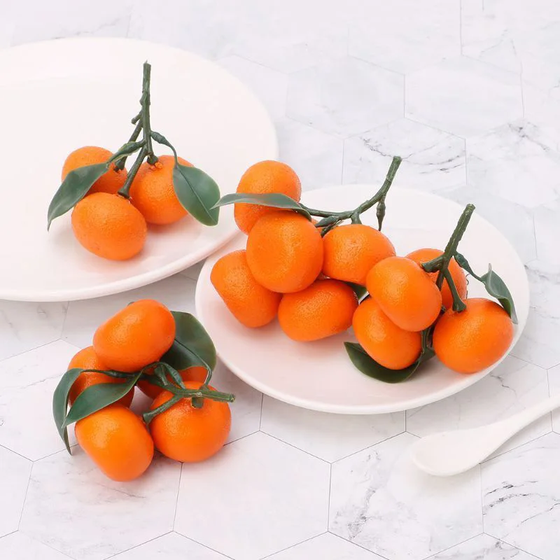 Artificial Fruits and Vegetables Artificial Oranges Tangerine Fruit Kitchen Fake Fruit Restaurant Display Lifelike Food Decor Props For Home Party Decor