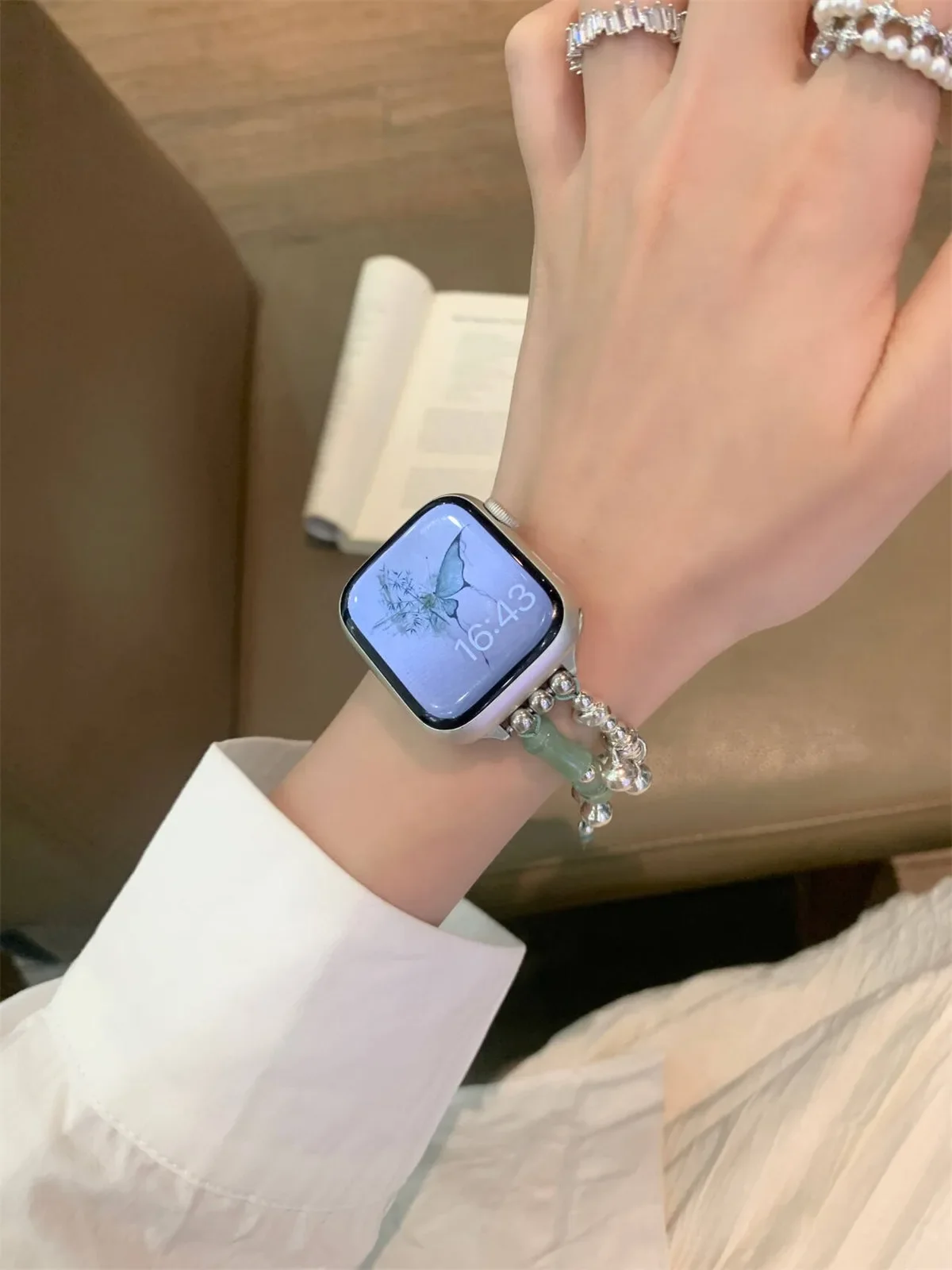 Bracelet de montre à bijoux pour iWatch Ultra 2 Series 10/9/8/7/6/5 Bracelet de montre tendance 42/44/45/46/49 mm 38/40/41 mm_voghion.com