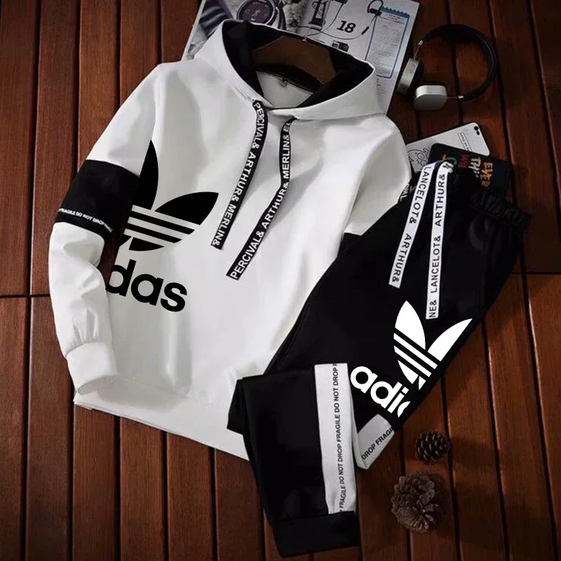 Men's Luxur Printed Tracksuits Casual Solid Color Sweatshirt+Sweatpants 2-Pcs Windbreak Designer Outdoor Sports Warm Outfits