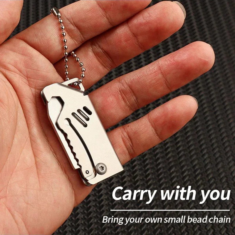 1PC Mini Folding Knife Steel Portable Camping Survival Knife Pocket Folding Knife Self-defense Keyknife Keychain Pendant 4