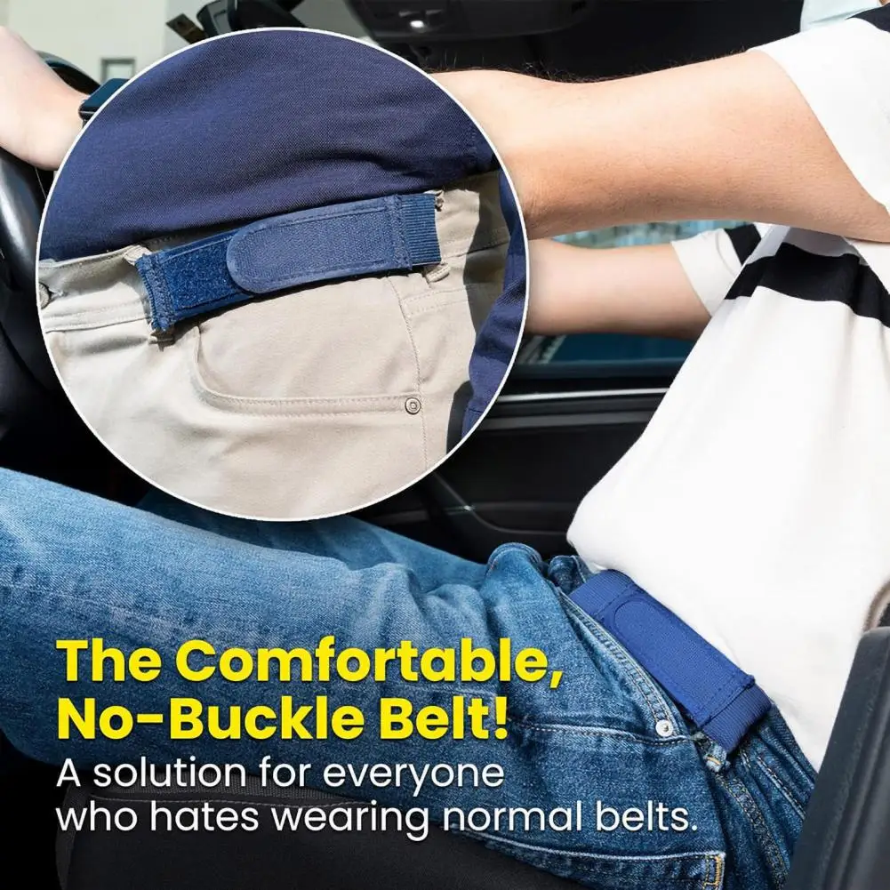 Buckleless Design Belt Buckle Elastic Waistband Lazy Belt Fastener Tape Design for Unisex Jeans No Bulky Buckles Anti-slip No waist belt