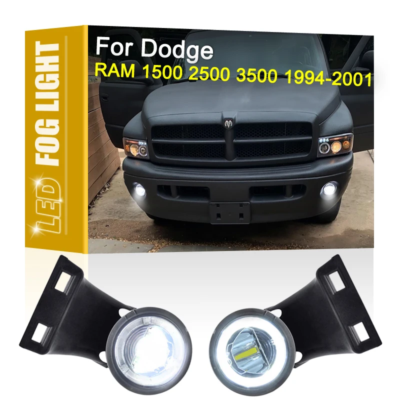 

2 шт., светодиодные противотуманные фары в алюминиевом корпусе для Dodge RAM 1500 2500 3500 1994-2001
