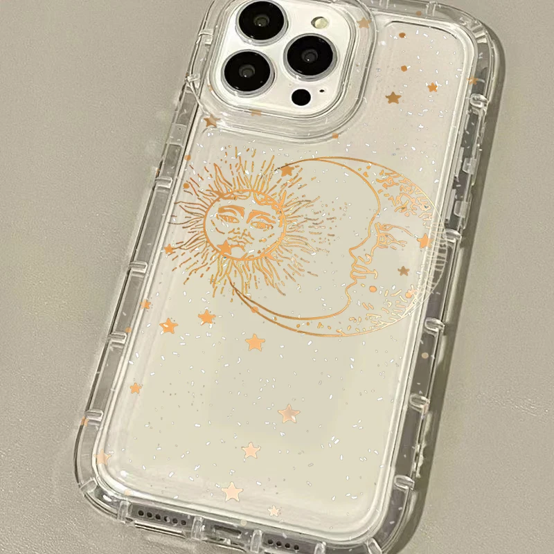 Sun Moon Stars Transparent TPU Phone Case