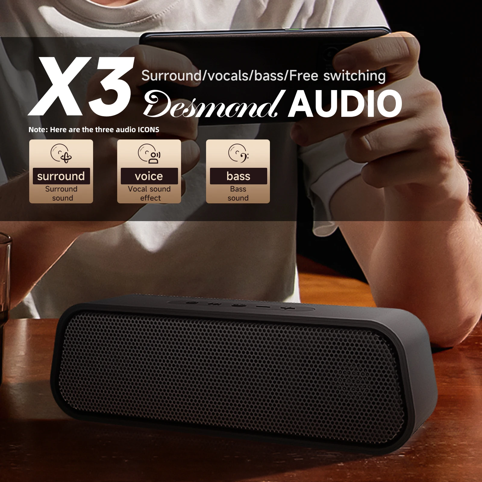 JBJW Portable Bluetooth Speaker Waterproof Small Speaker Computer Large Volume 13-hour Battery Life Mini